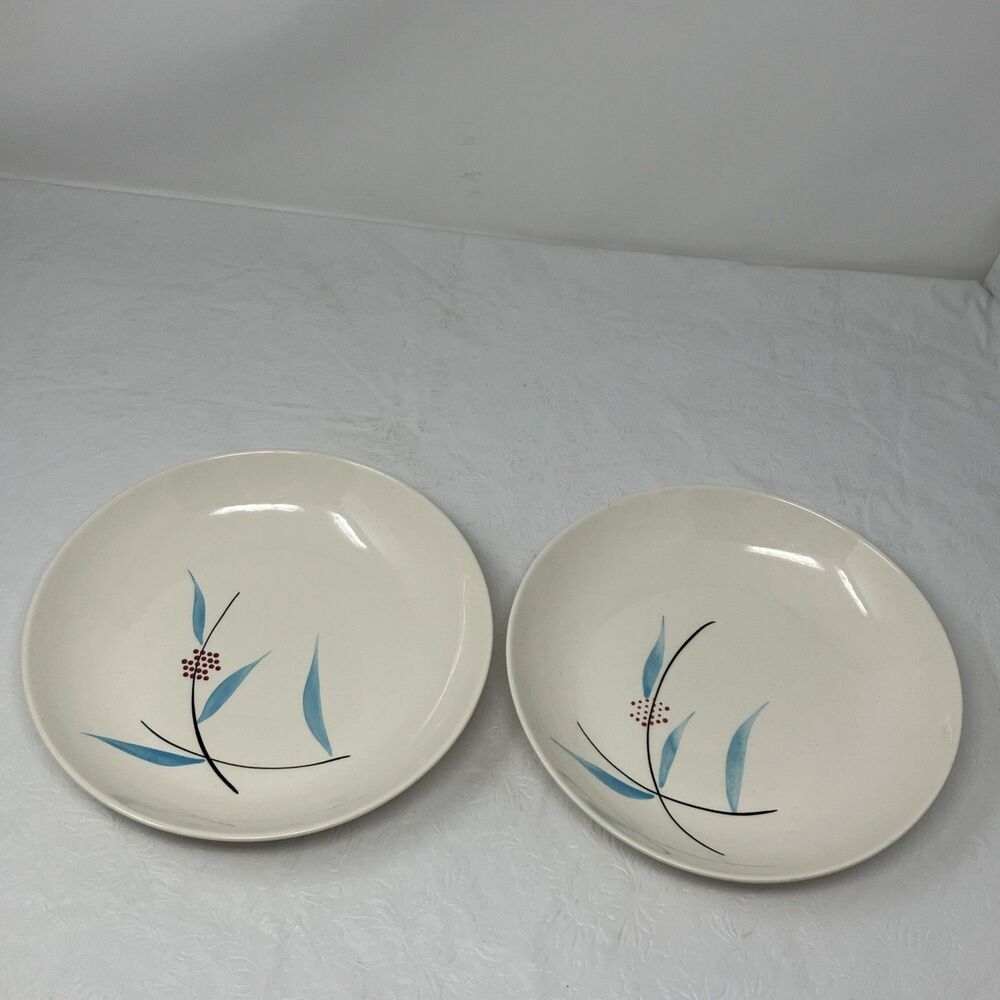 Stetson MCM Windflower Set of 2 Coupe Soup Shallow Bowls 8 1/4"